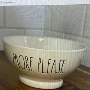 Rae Dunn 6” Ceramic Bowl – “MORE PLEASE” – Artisan Collection